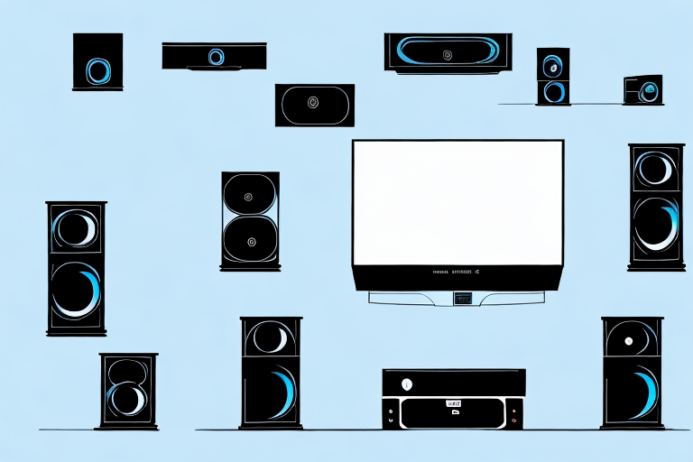 A home theater system with a blu ray player connected to it