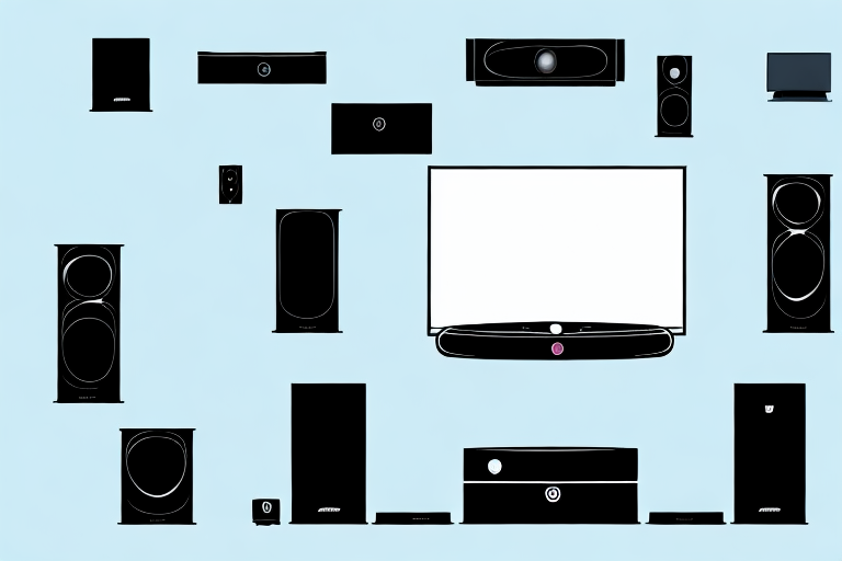 A home theater system connected to a smart tv