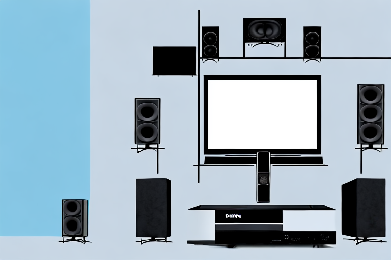 A denon 5.1 home theater system connected to a television