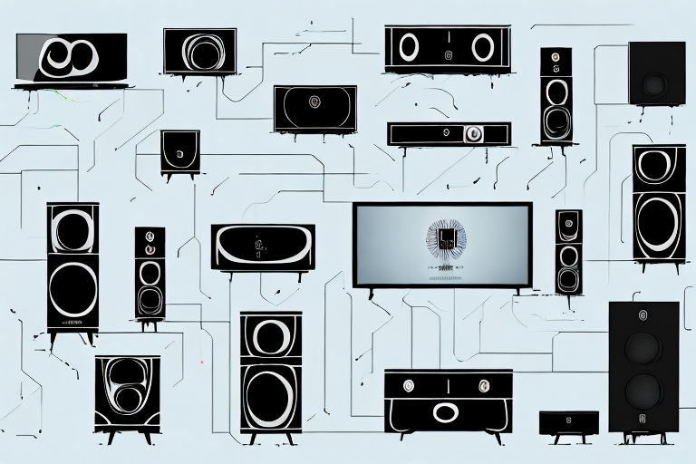 A home theater system with all the components connected