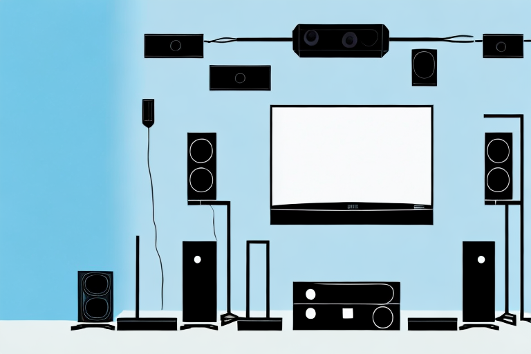 A home theater system connected to a tv via cables