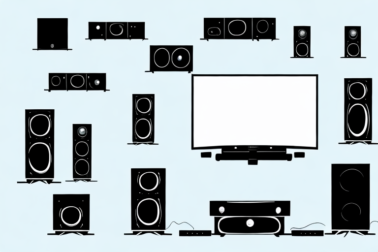 A home theater setup with a television