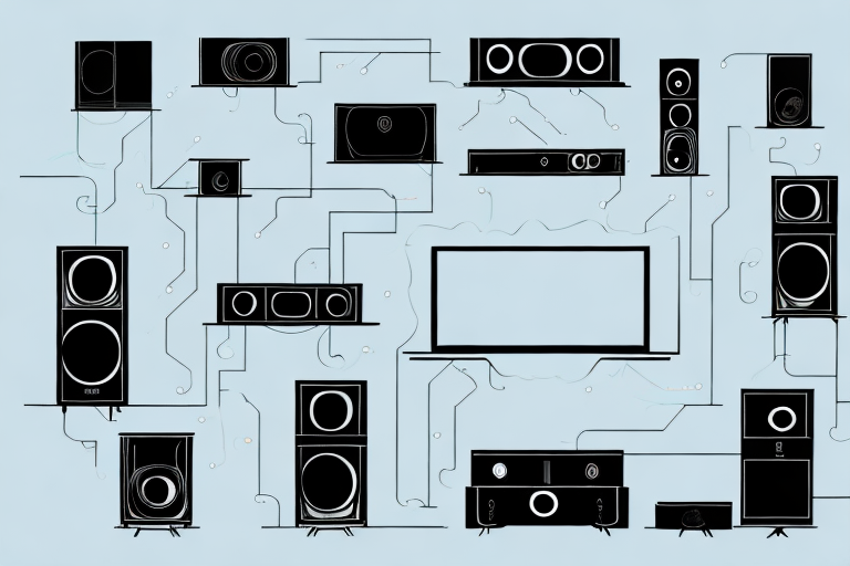A home theater system with the components connected