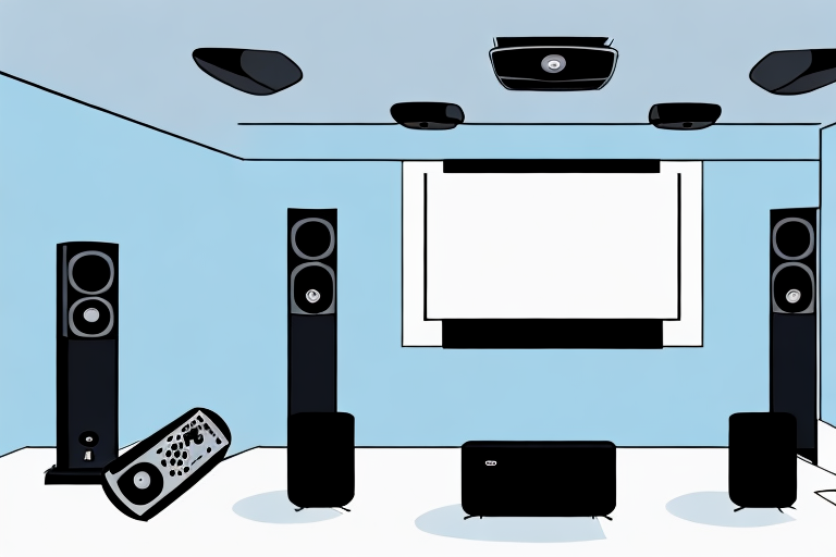 A home theater system being installed in a living room
