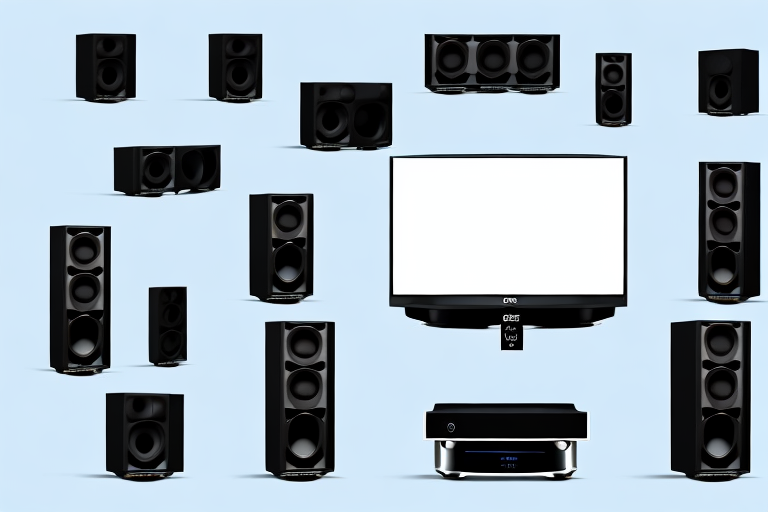A denon 5.1 home theater system with all its components