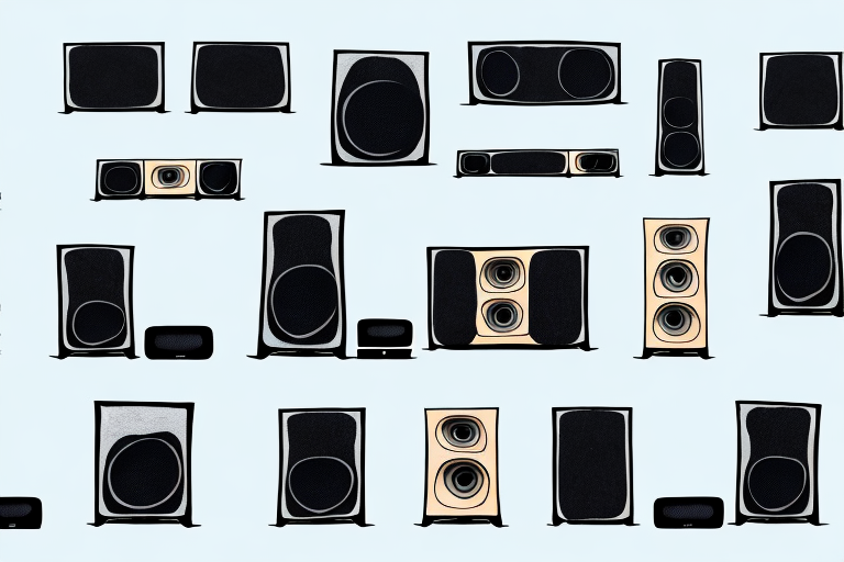 A home theater sound system with all its components