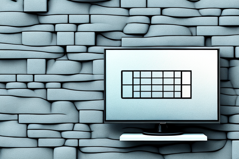 A cinderblock wall with a television mounted on it