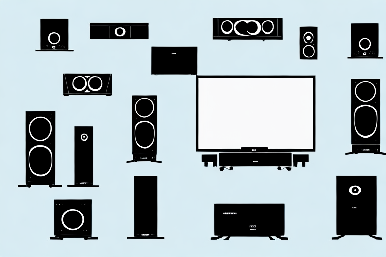A home theater system with components such as a tv