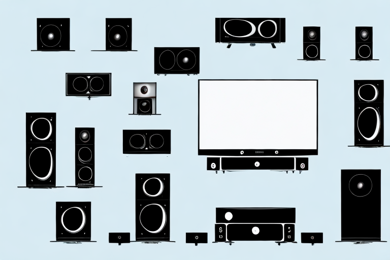 A home theater system setup with a tv