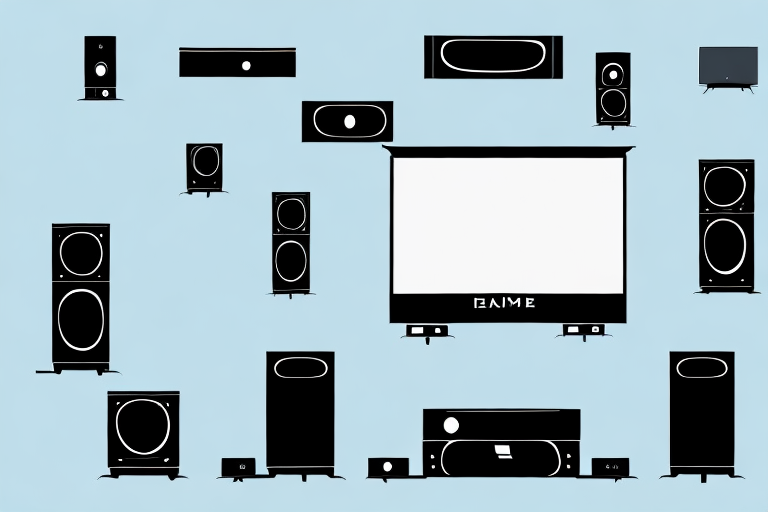 A home theater system connected to a television