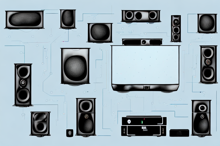 A home theater system with its inputs and outputs clearly visible