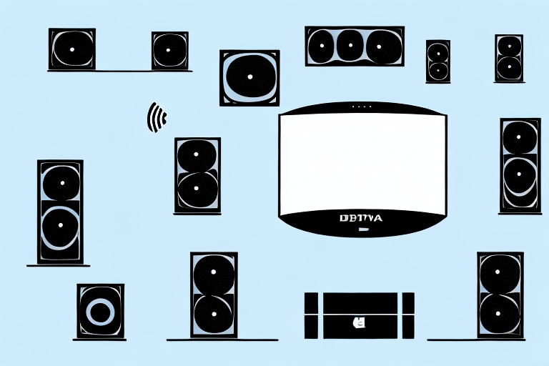 A home theater system with a bluetooth device connected to it