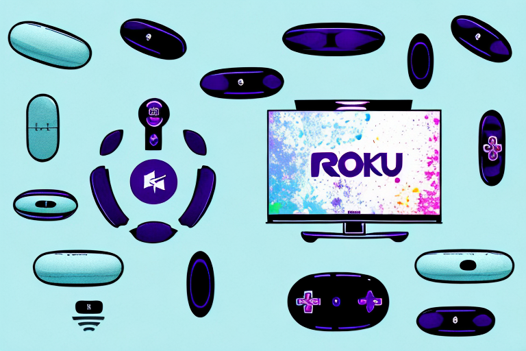 A roku 3 device connected to a home theater system