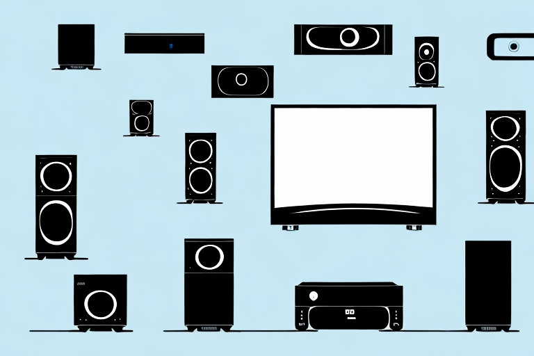 A home theater system with speakers connected to a tv