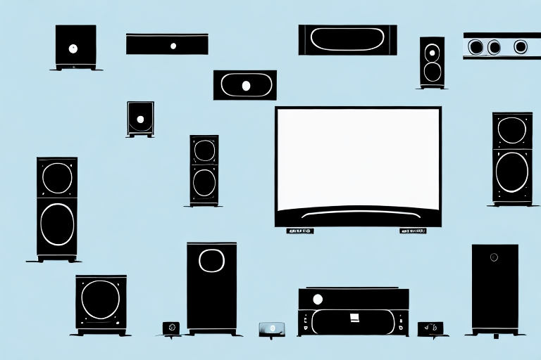 A home theater system connected to a television