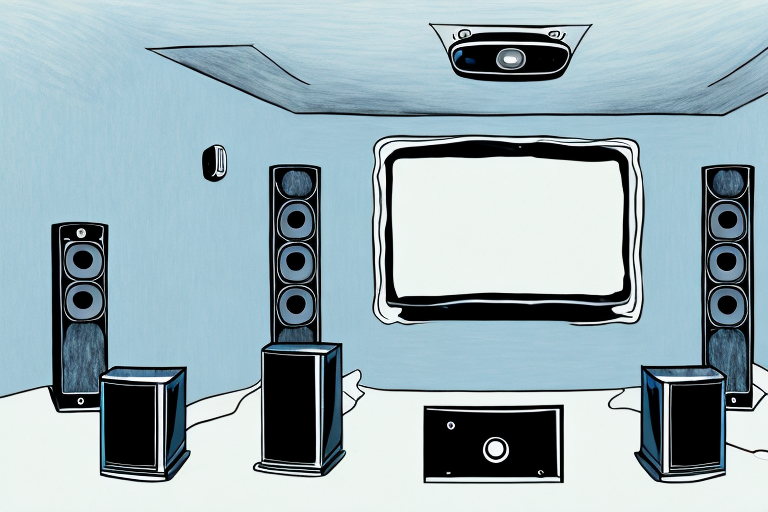 A home theater sound system being installed in a living room