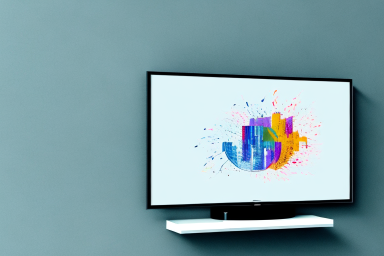 A wall-mounted television with a hidden mount