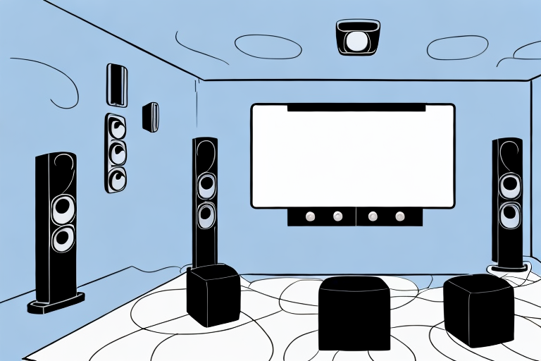A home theater system being installed in a living room