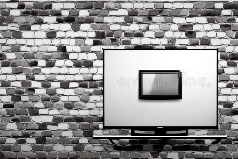 A wall with a tv mounted on it