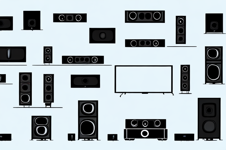 A home theater system with all its components set up and connected