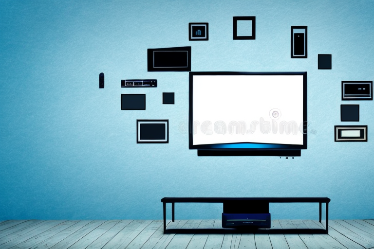 A wall with a flat-screen television mounted on it