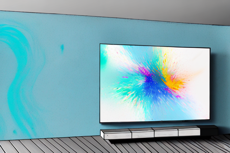 A wall-mounted samsung 85 inch tv