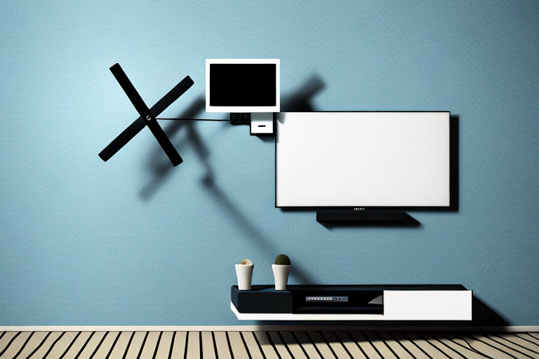 An adjustable tv wall mount being installed on a wall