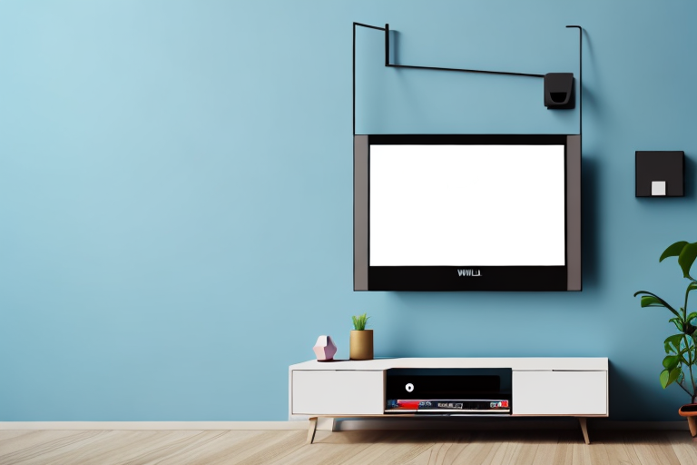 A wall mount tv being installed in a room