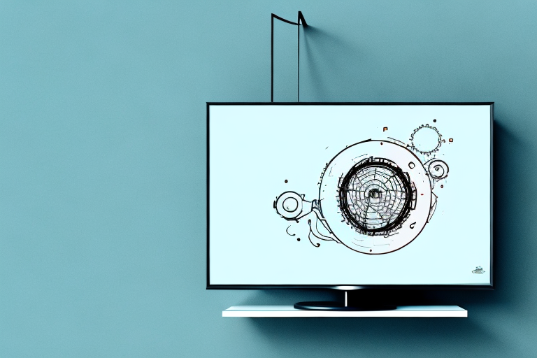 A wall-mounted tv with a locking mechanism