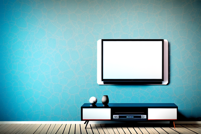 A wall with a 55-inch tv mounted on it