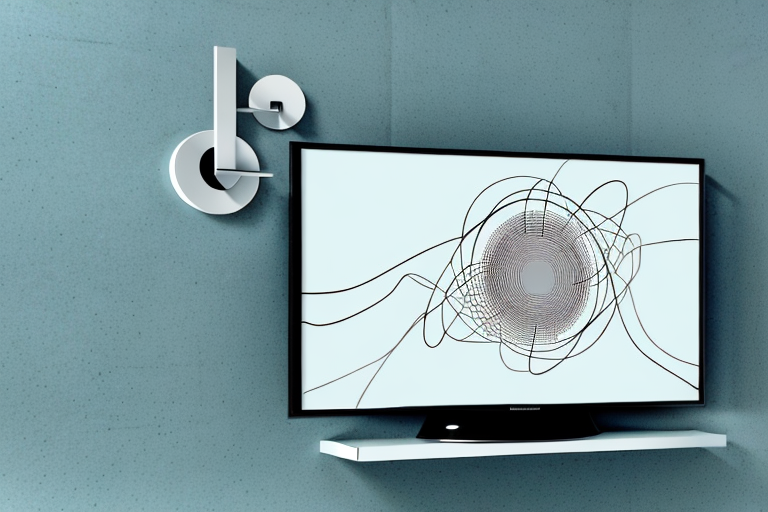 A wall-mounted television with the wires hidden behind it
