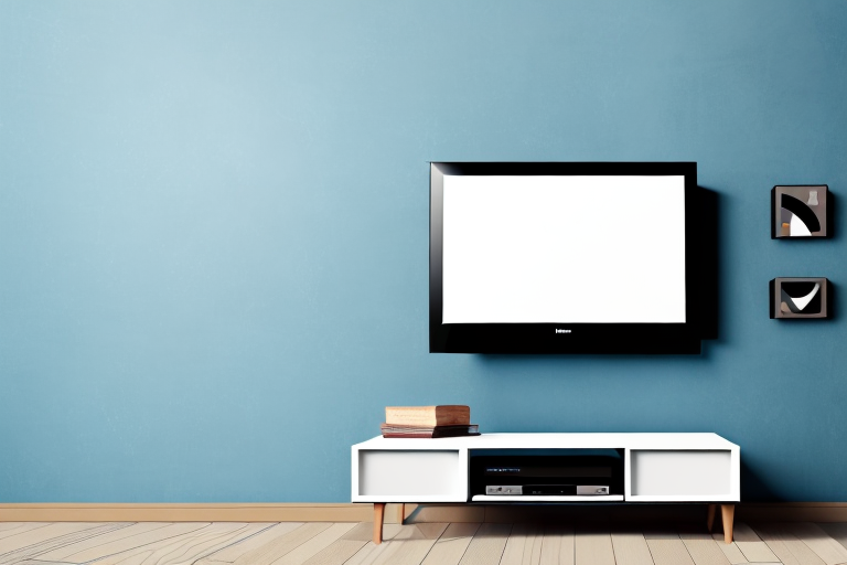 A wall-mounted tv in a bedroom setting