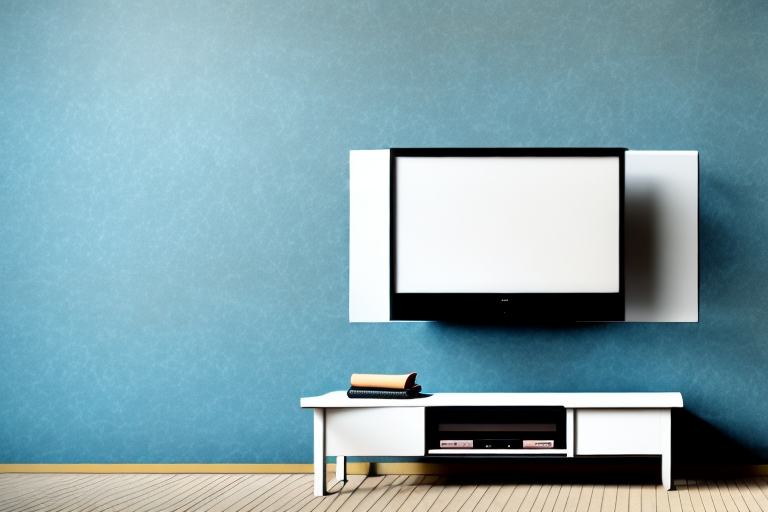 A wall-mounted tv in a room