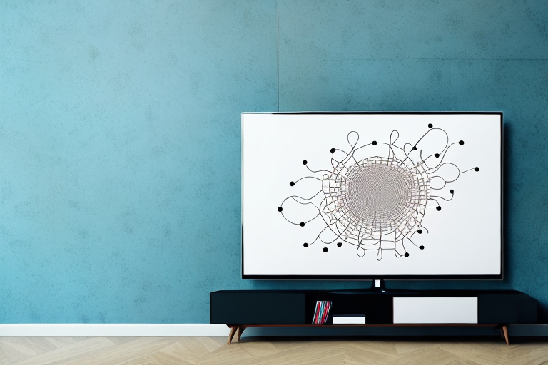 A wall-mounted tv with the wires hidden behind the wall