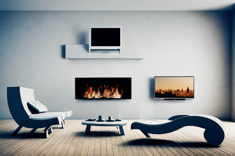A stone fireplace with a flat-screen tv mounted on it