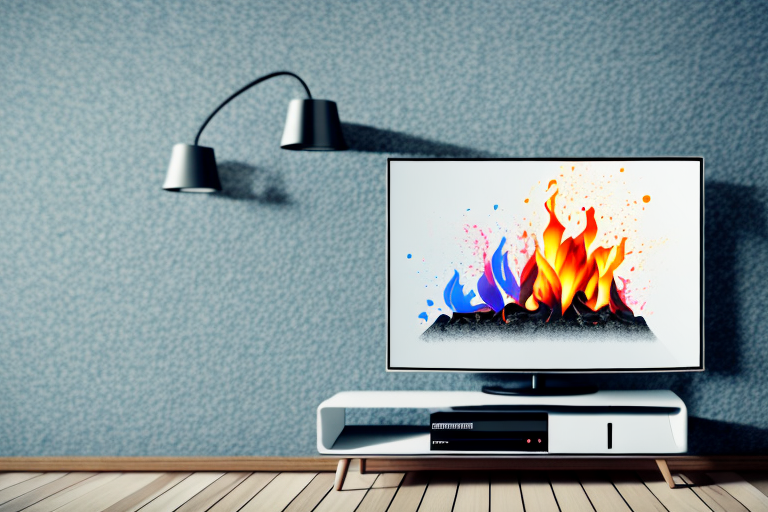A tv mounted on a fireplace mantel