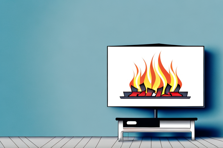 A fireplace with a tv mounted above it