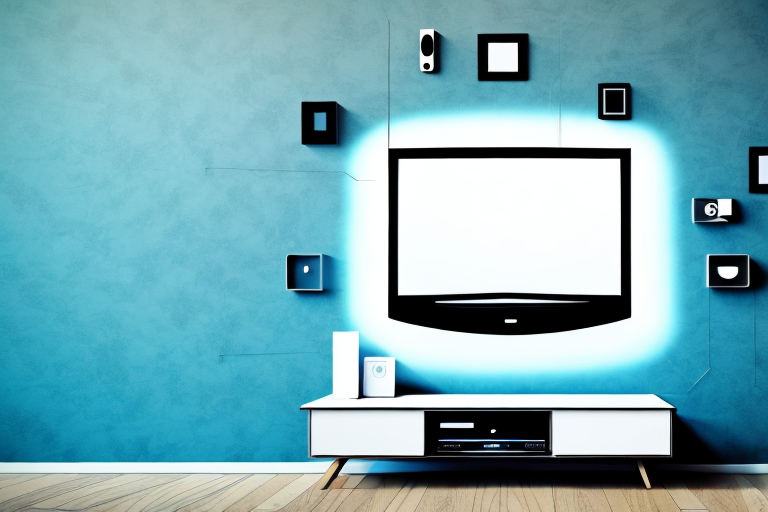 A wall with a television mounted at a height that is appropriate for viewing