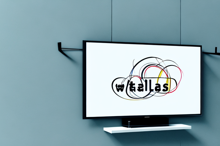 A wall-mounted flat-screen television with all the necessary installation components