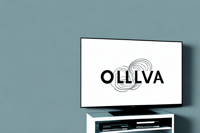 A wall-mounted olevia tv