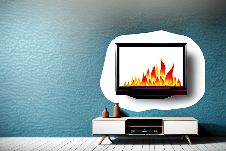 A fireplace with a wall-mounted tv above it