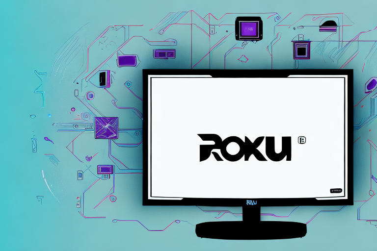 A roku 3 device mounted behind a television