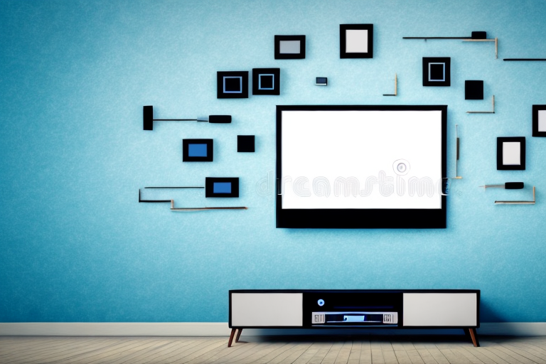 A wall with a flat-screen tv mounted on it