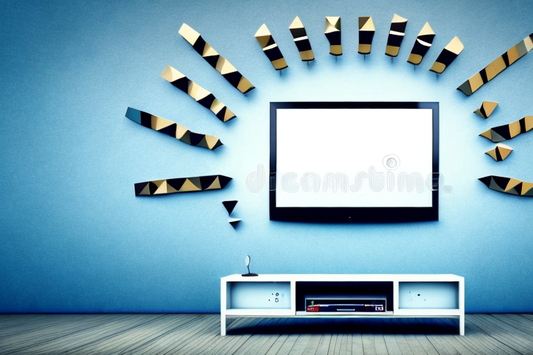 A wall with a flat-screen tv mounted to it