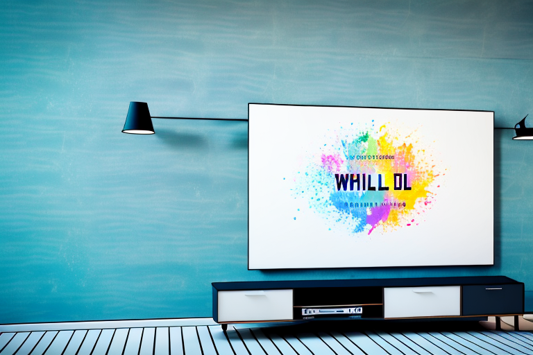 A wall with a 48-inch tv mounted on it