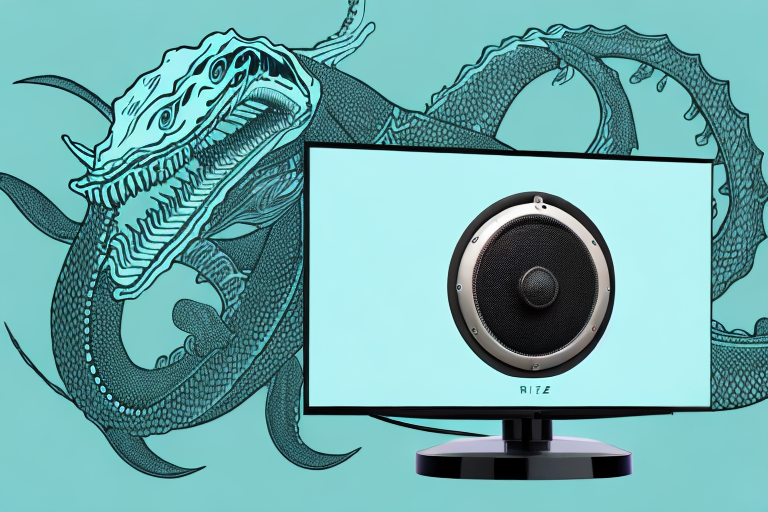 A razer leviathan speaker mounted to a television