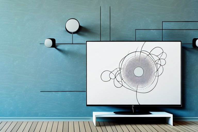 A wall-mounted tv with the wires hidden behind it