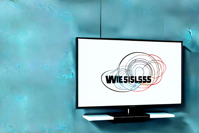 A wall-mounted television with a wireless connection