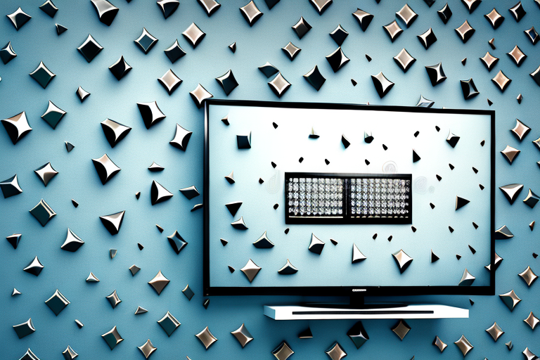 A wall with a tv mounted into metal studs