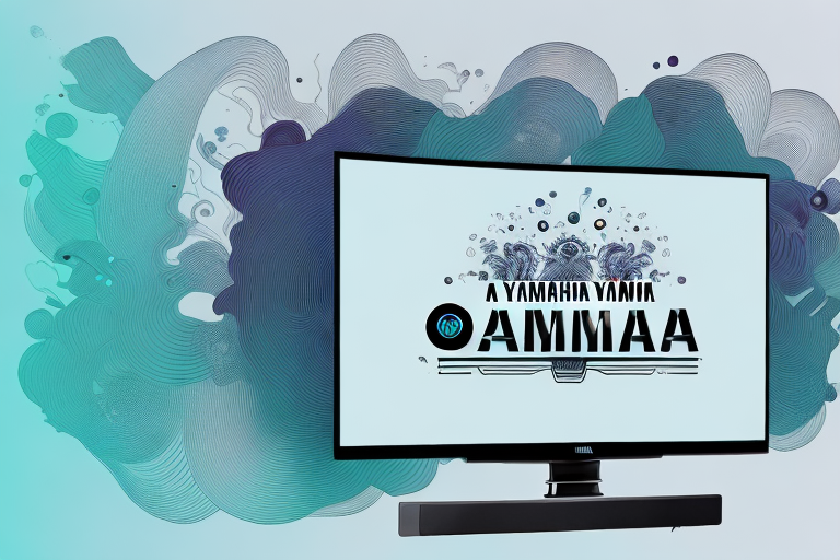 A yamaha yht-4950u 4k silent cinema soundbar connected to a tv